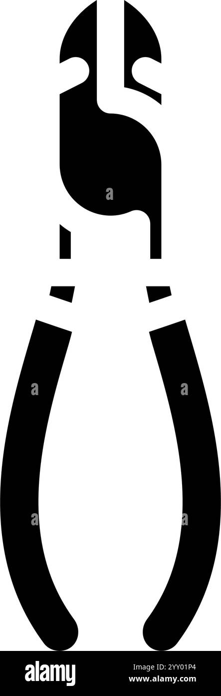 Drahtschneider Autoreparaturwerkzeug Glyphe Symbol Vektor Illustration Stock Vektor