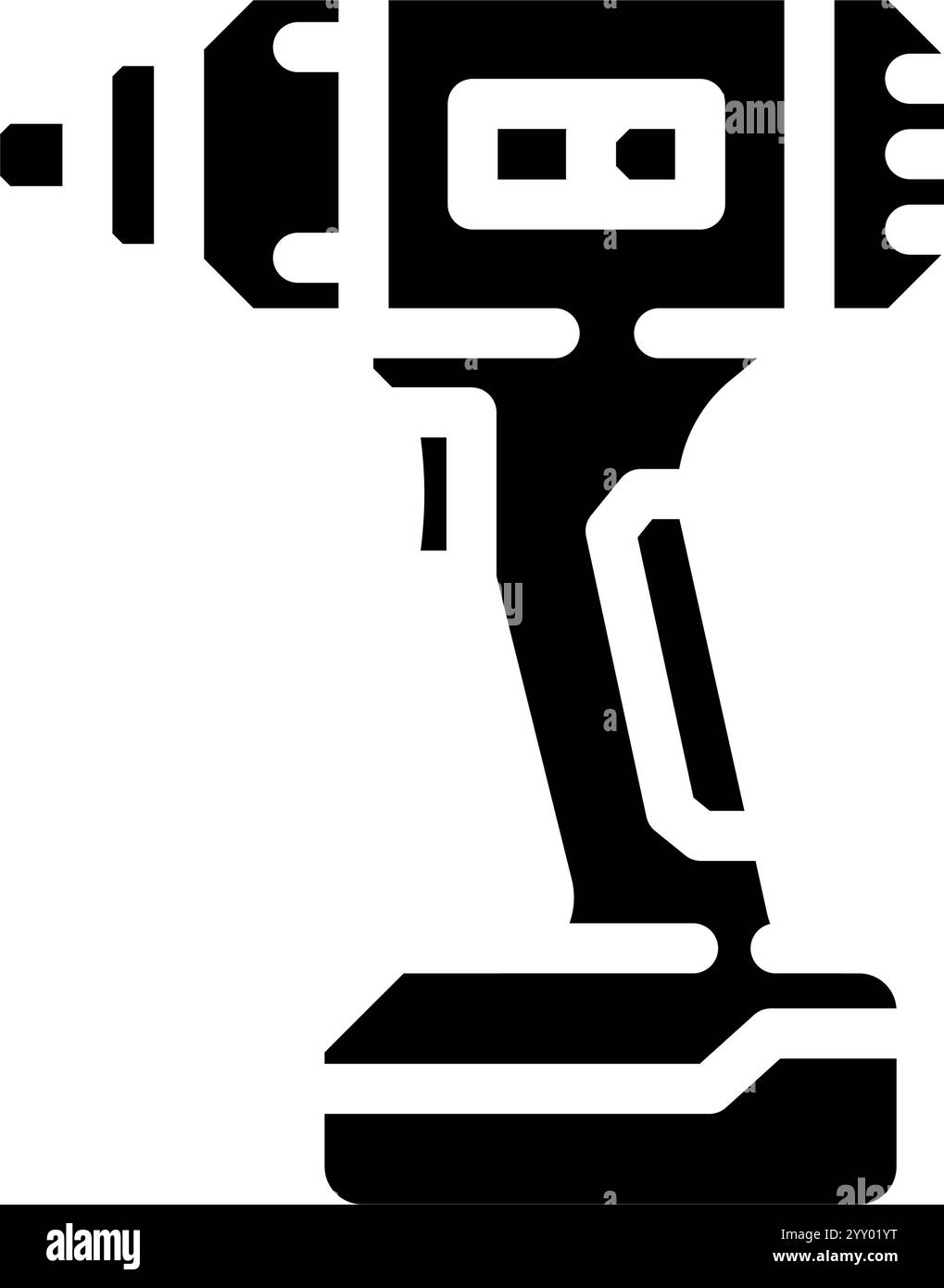 Schlagschrauber Autoreparaturwerkzeug Glyphe Symbol Vektor Illustration Stock Vektor