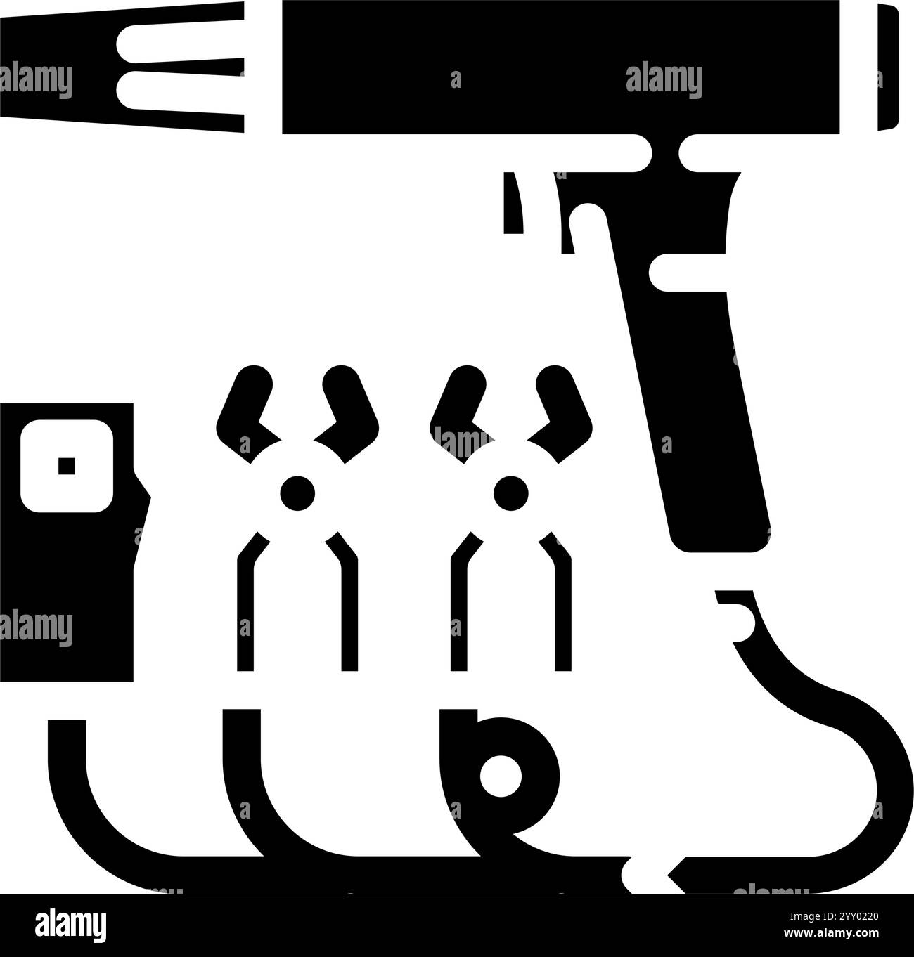 Timing Light Autoreparaturwerkzeug Glyphe Symbol Vektor Illustration Stock Vektor