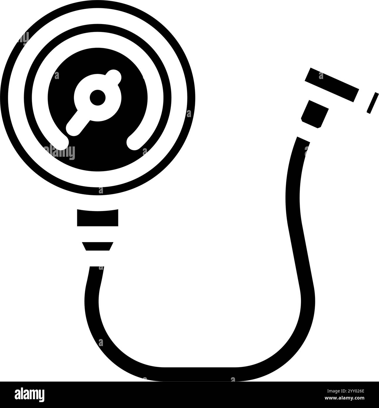 Abbildung des Symbols des Kraftstoffdruckmanometers mit Glyphe Stock Vektor