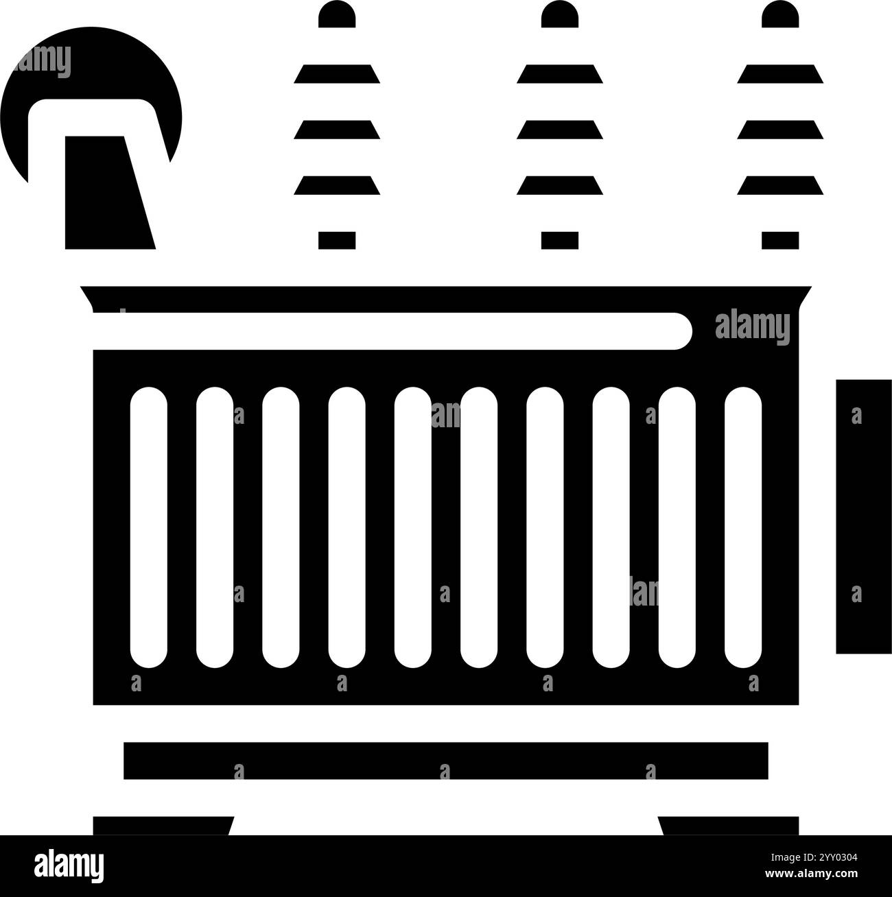 Illustration des Glyphen-Symbols für elektrische Transformatoren Stock Vektor