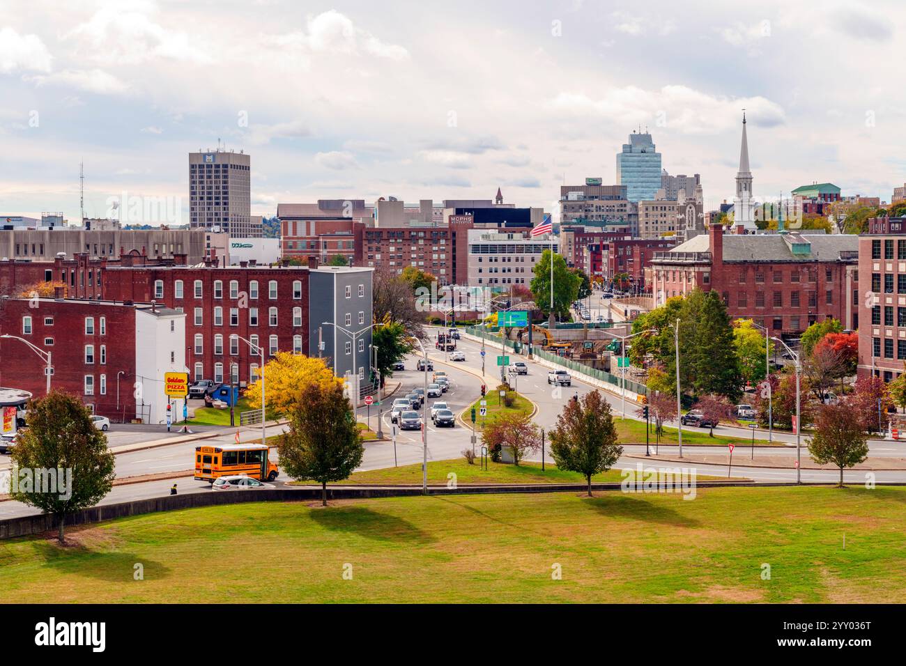 Malerischer Blick auf Worcester Worcester, Massachusetts, New England, USA Stockfoto