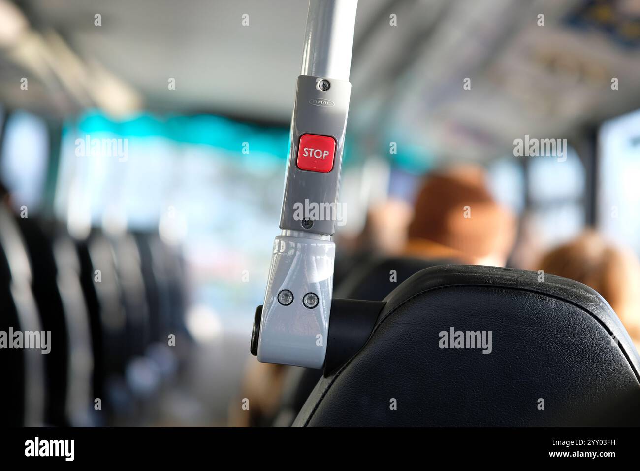 Rote Stopptaste im Businneren, norfolk, england Stockfoto