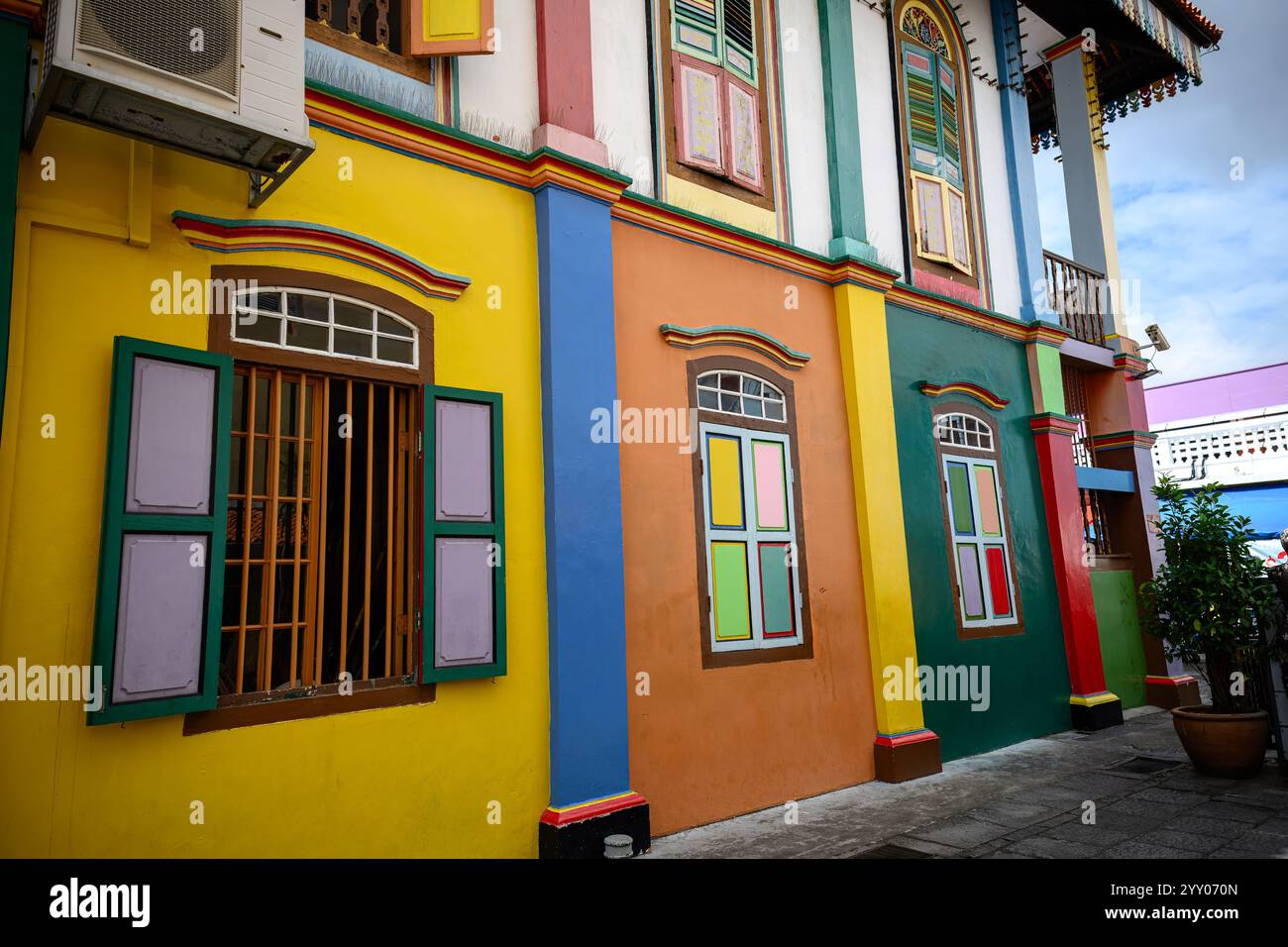 Singapur - 28. Juni 2024: Historisches ehemaliges Haus von Tan Teng Niah, Little India Heritage Trail, berühmtes Touristenziel Wahrzeichen Stockfoto