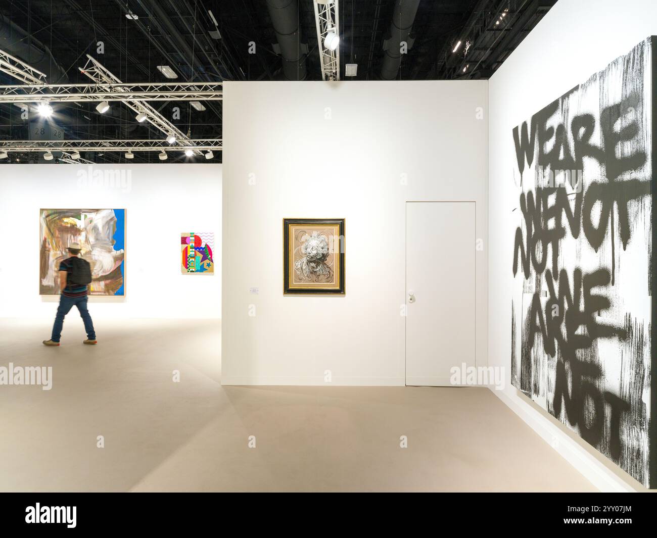 Die Art Basel Miami Beach ist eine internationale Kunstmesse, die Miami jährlich zu einem globalen Kulturzentrum macht. Diese prestigeträchtige Veranstaltung ist nicht weit entfernt Stockfoto