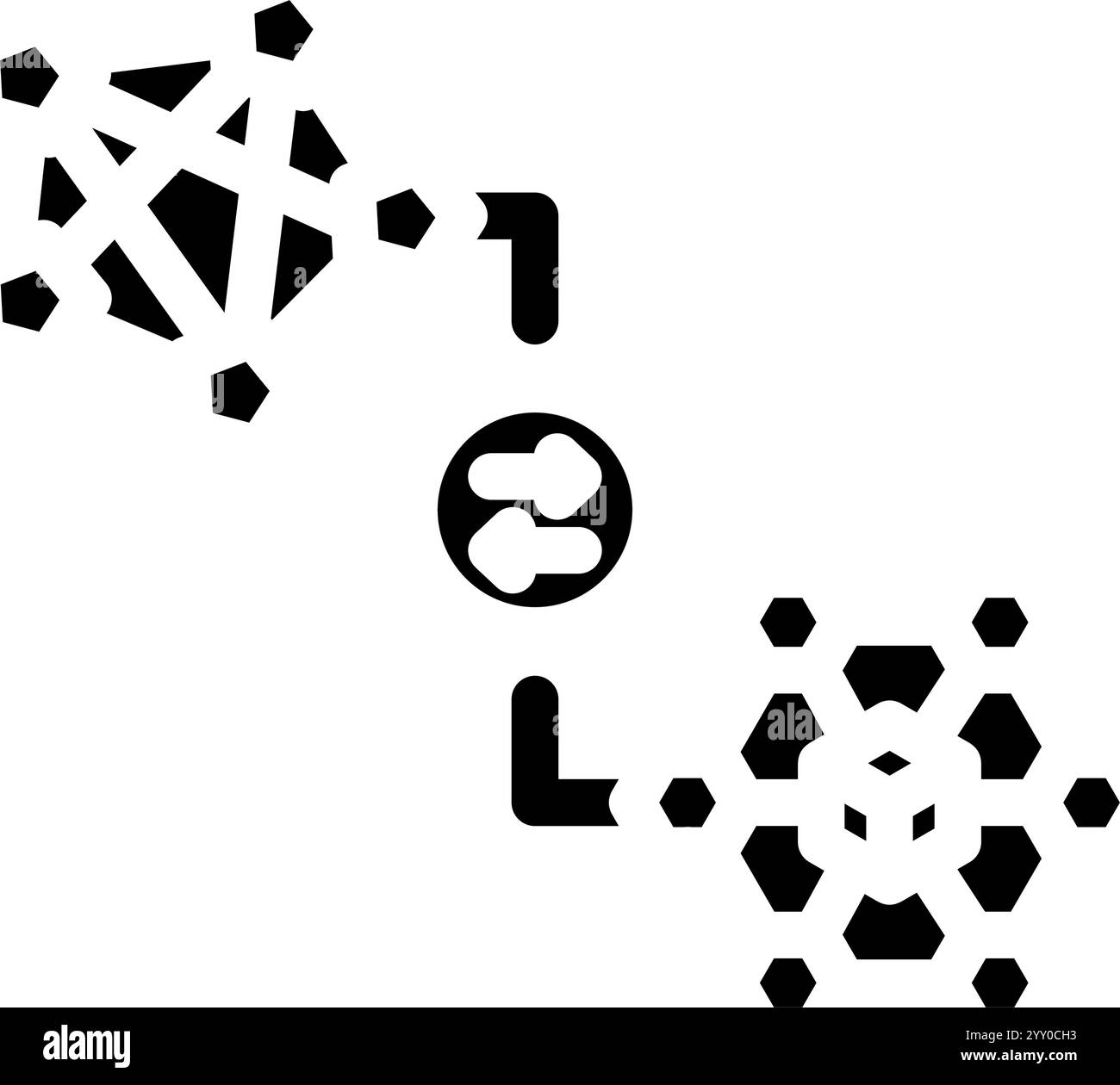 Kettenübergreifende Kompatibilität dezentralisierte Anwendung Glyphen-Symbol-Illustration Stock Vektor