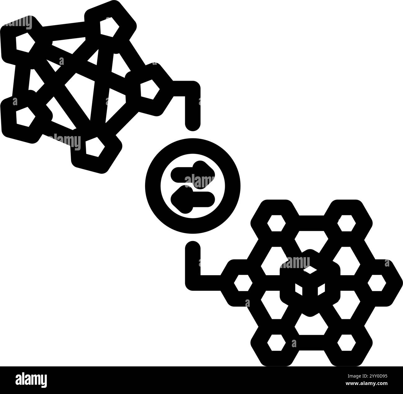 Cross-Chain-Kompatibilität dezentrale Anwendungslinie Symbolvektor-Illustration Stock Vektor