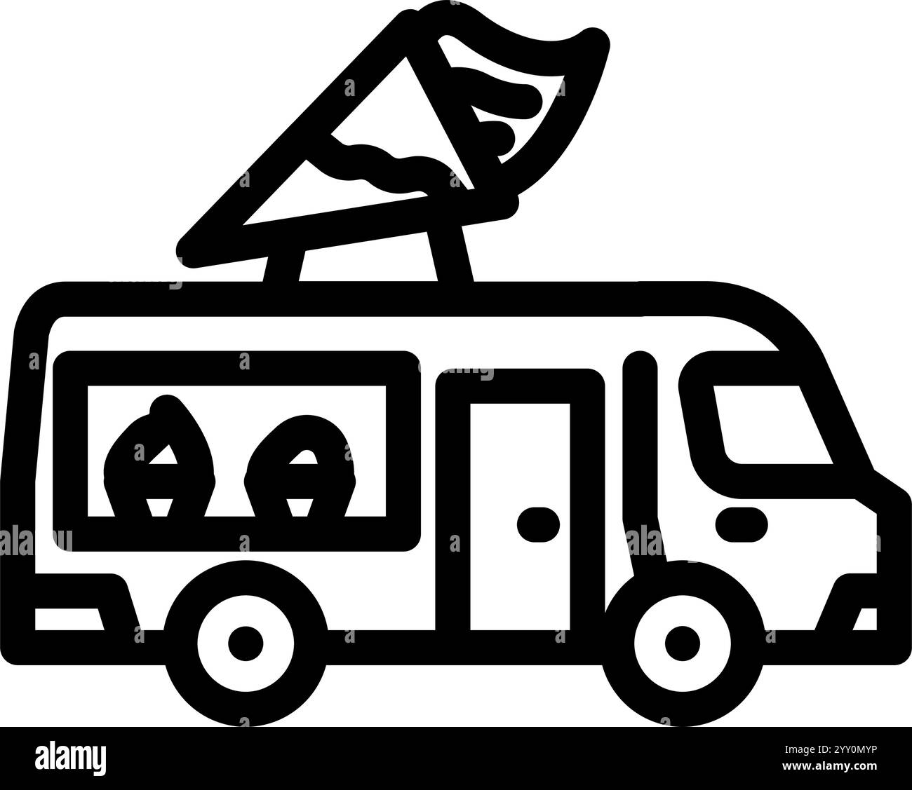 Eis Lebensmittel LKW Linie Symbol Vektor Illustration Stock Vektor