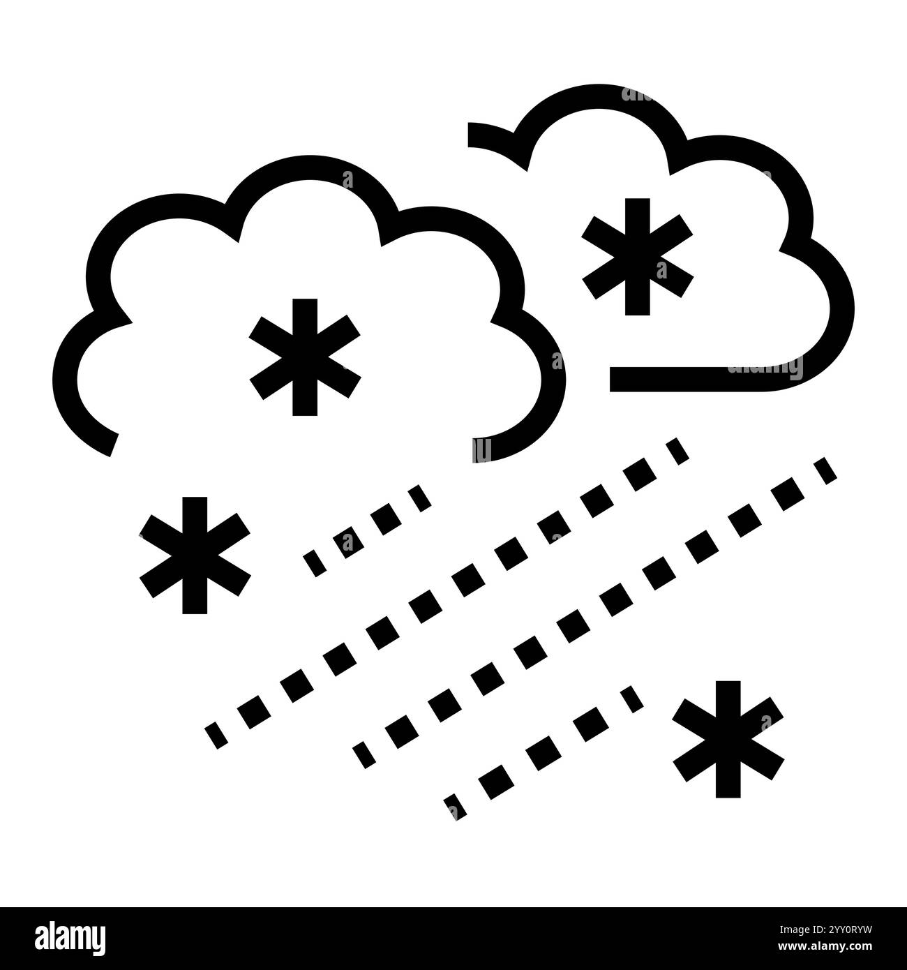 Winterliches Wetter, schwarzes Symbol. Signieren Sie für Webseite, mobile App, Schaltfläche, Logo. Schaltfläche Vektorisoliert. Bearbeitbare Kontur. Stock Vektor