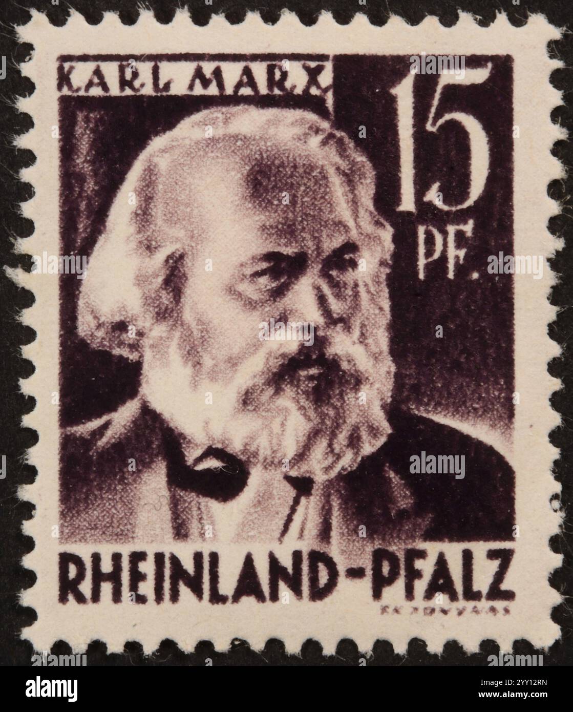 Karl Marx, 1818–1883, deutscher Philosoph, Ökonom, Historiker, Soziologe, Politiktheoretiker, Journalist und sozialistischer Revolutionär. Hochformat ein Stockfoto
