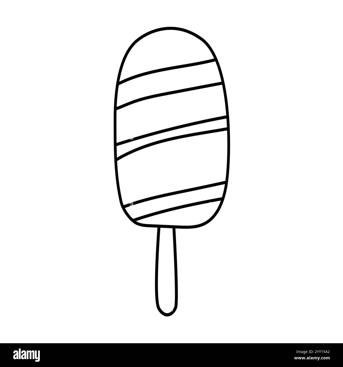 Gestreifte Eiscreme-Bar Doodle Stock Vektor