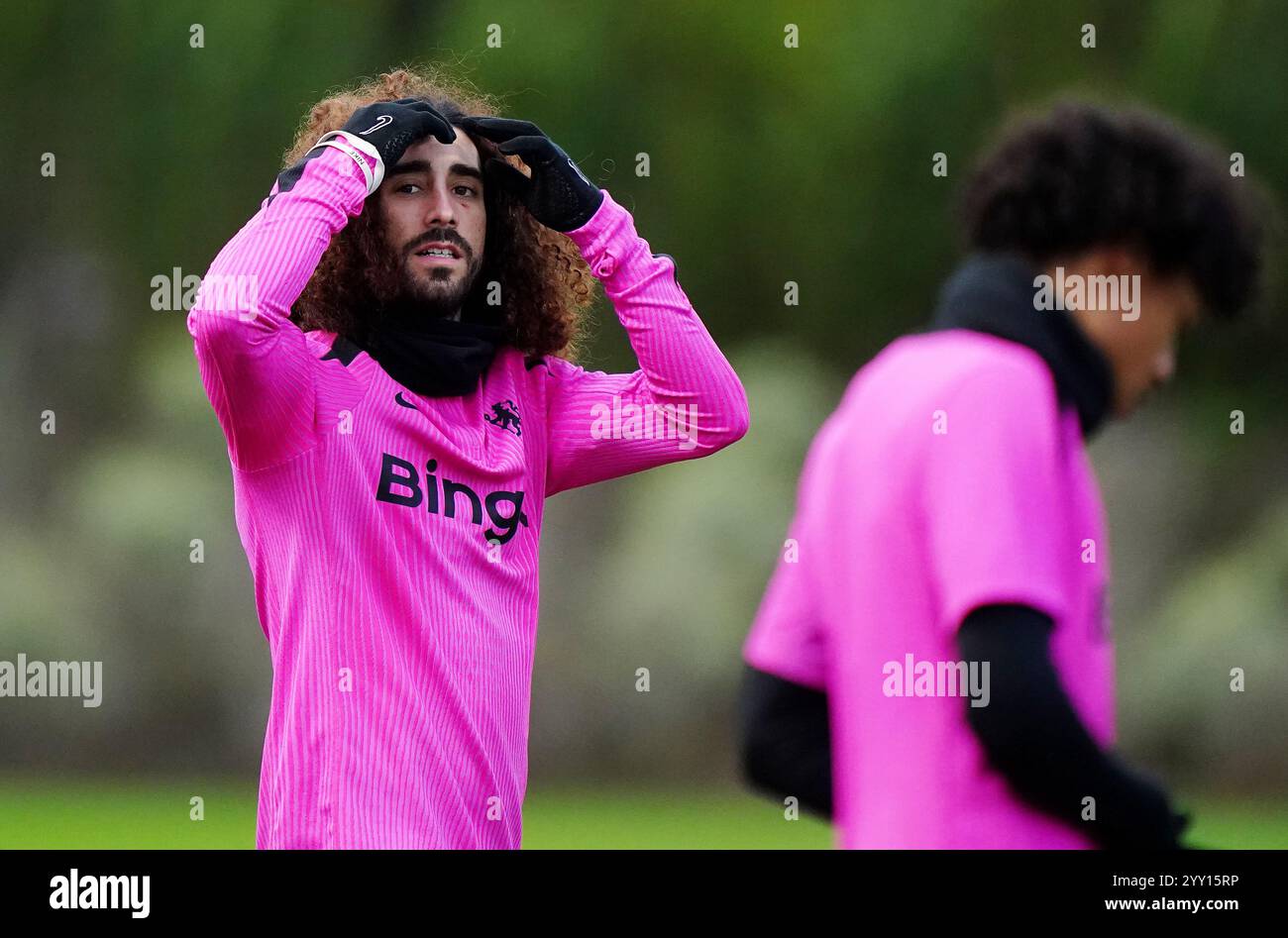 Chelsea's Marc Cucurella während eines Trainings auf dem Cobham Training Ground, London. Bilddatum: Mittwoch, 18. Dezember 2024. Stockfoto