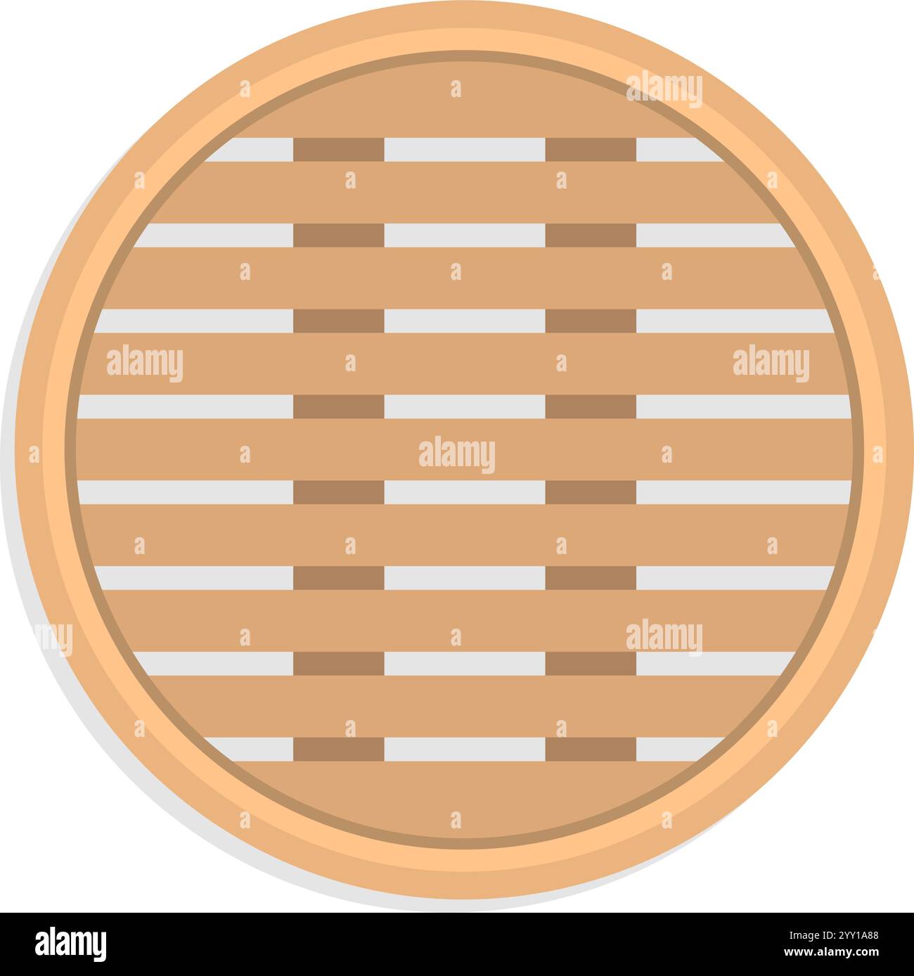 Offener leerer traditioneller Bambusdampfer, chinesisches Lebensmittelkonzept, isoliert Stock Vektor