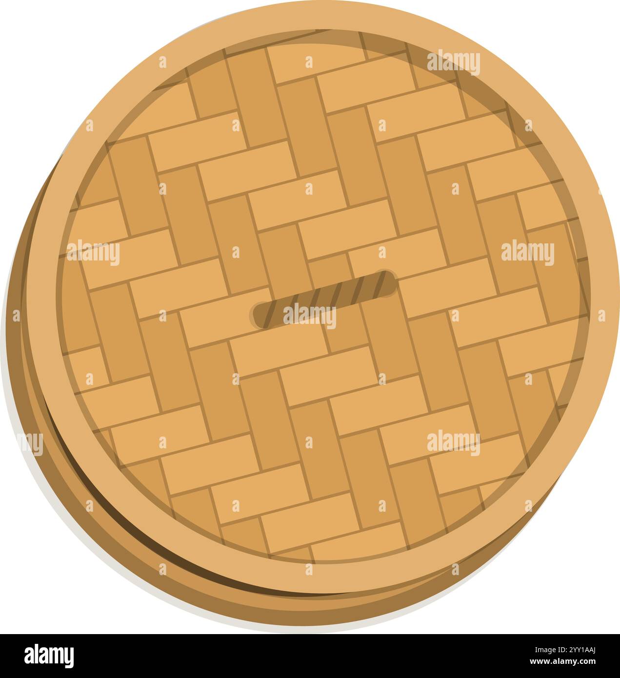 Bambus Dampfkorb isoliert, Küchenutensilien für asiatische Küche isoliert Stock Vektor