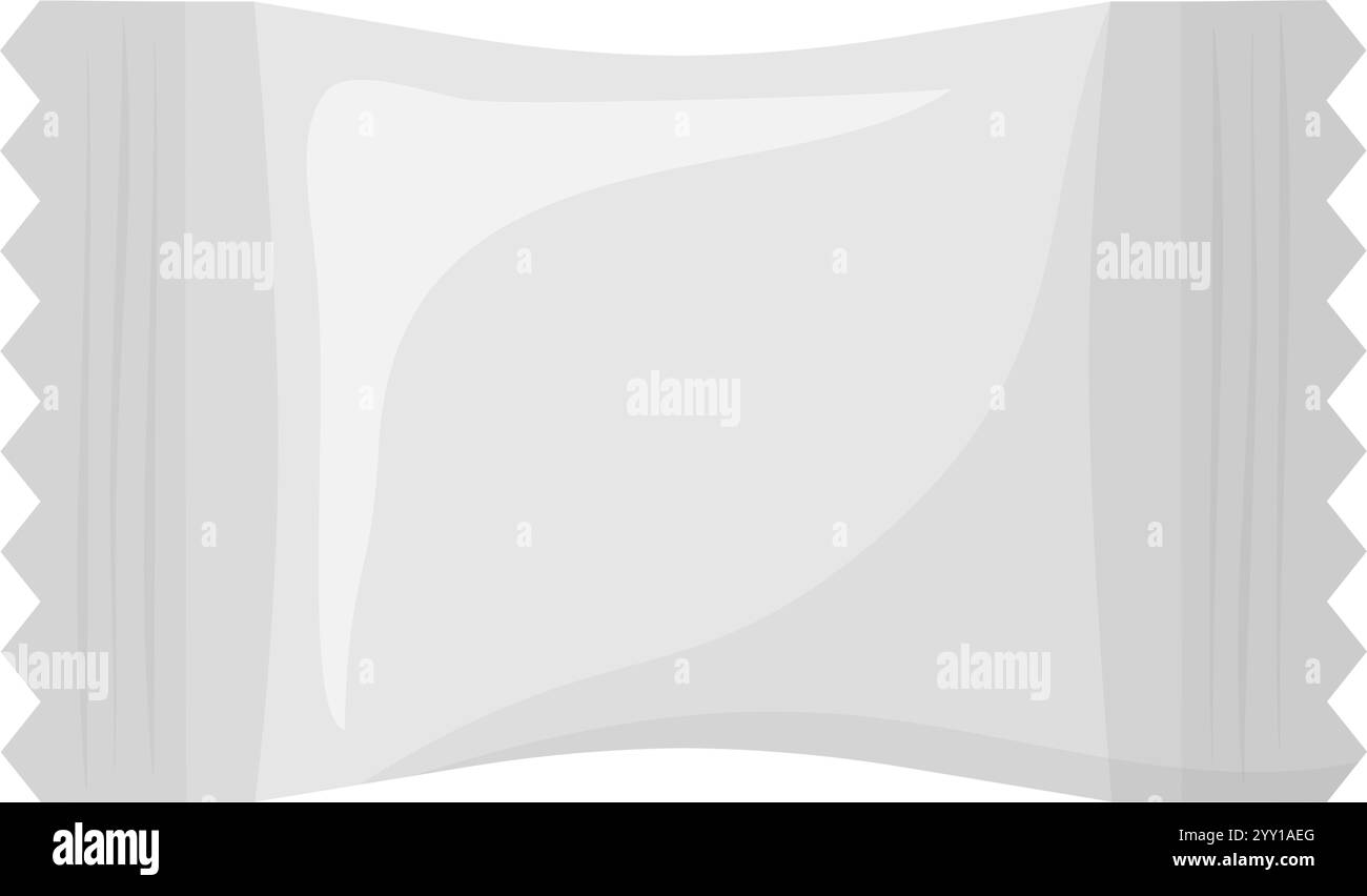 Süßigkeiten-Plastikverpackungen, Modell isoliert, Süßigkeiten und Lebensmittelkonzept Stock Vektor