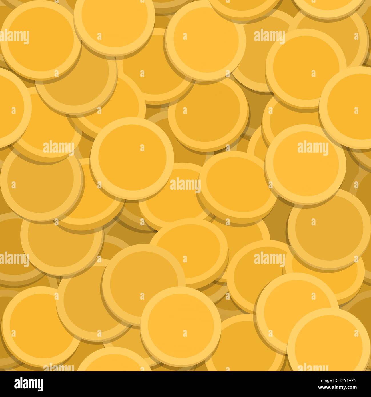 Viele wertvolle goldene Münzen nahtlose Muster Hintergrund, verdienen und gewinnen Konzept Stock Vektor