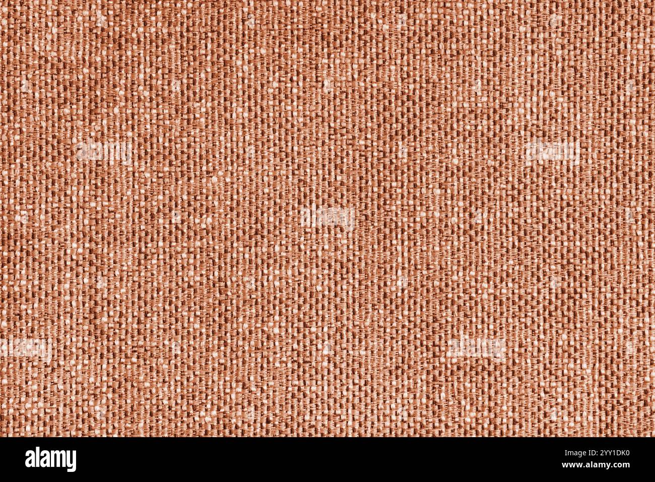 Polsterung orange Jacquard Stoff grobe Webstruktur Nahaufnahme, Makro. Textilhintergrund, Möbel Textilmaterial, Tapete, Hintergrund. C Stockfoto