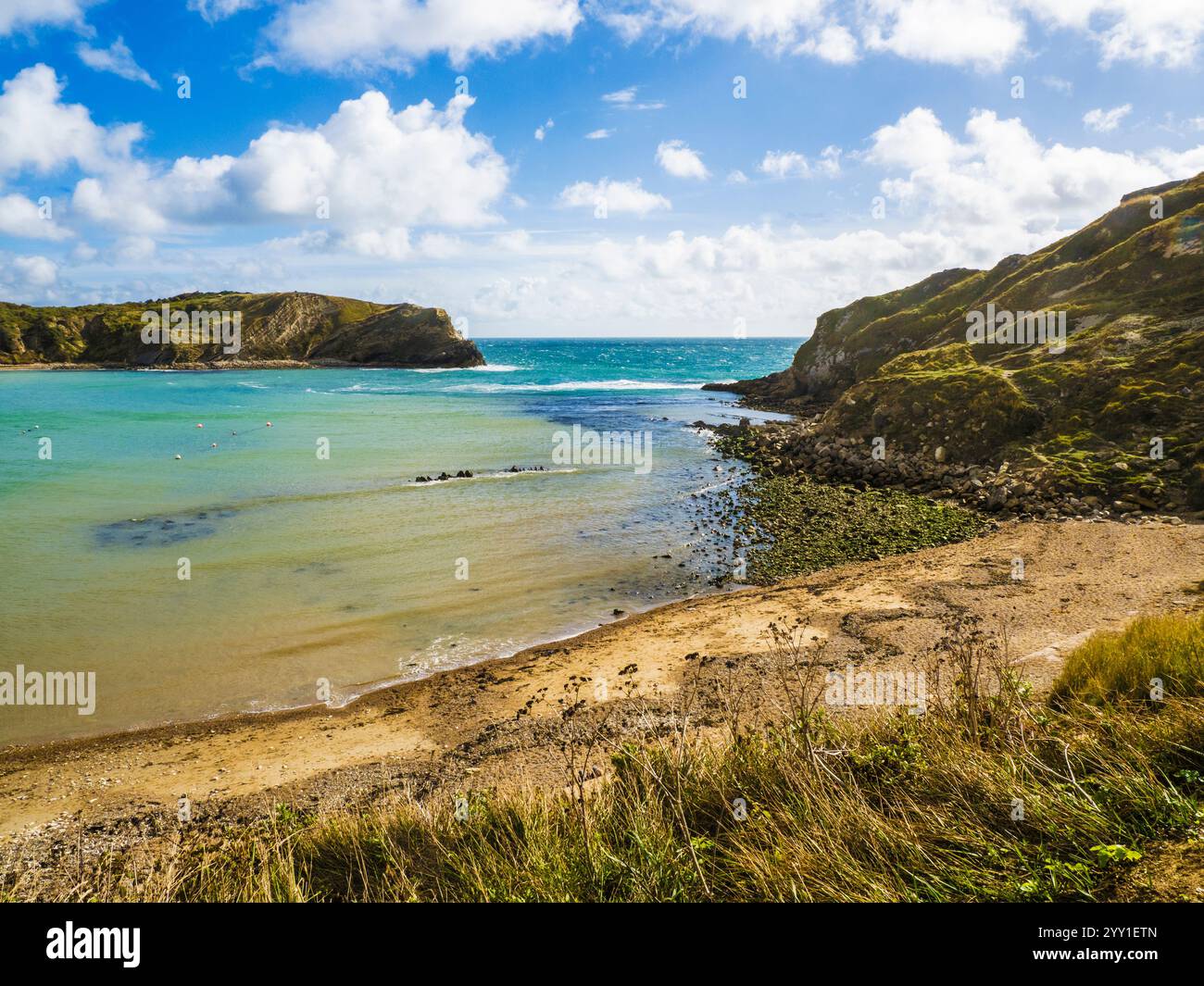 Lulworth Cove an der Jurassic Coast in Dorset. Stockfoto