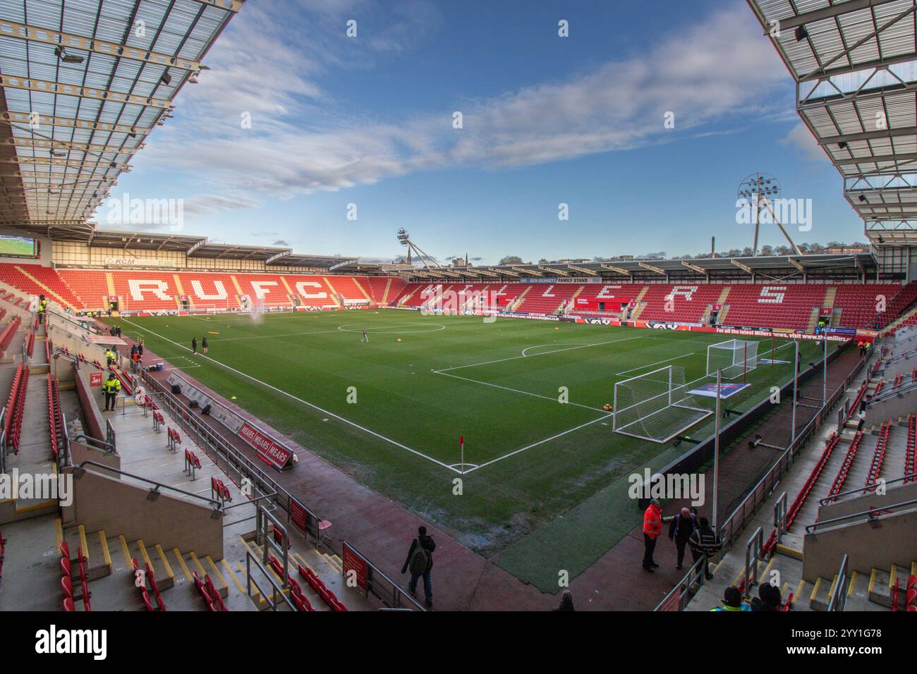 Rotherham, Großbritannien, 14. Dezember 2024: Das AESSEAL New York Stadium, Heimstadion der League One Rotherham United Stockfoto