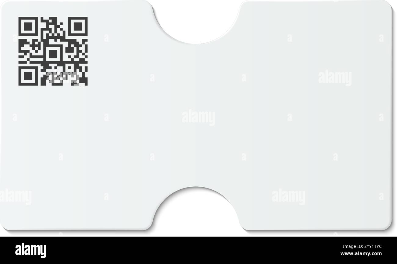 Leere weiße Karte mit QR-Code und abgerundeten Ecken, die ausreichend Platz für individuelle Anpassungen mit einzigartigen Designs bietet. Ideal für verschiedene Marketing- und Stock Vektor