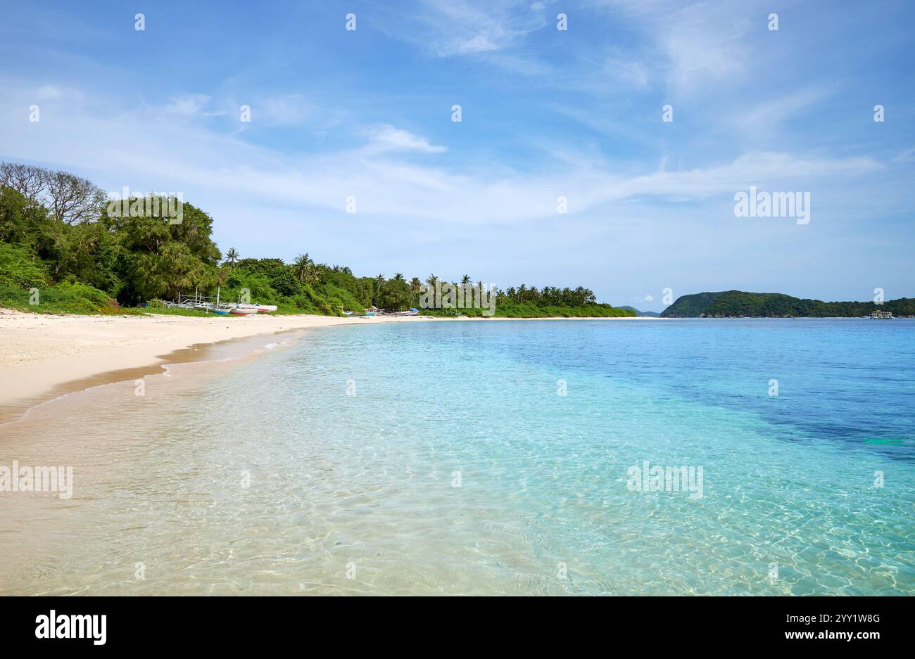 Ein wunderschöner tropischer Strand auf den Philippinen. Stockfoto
