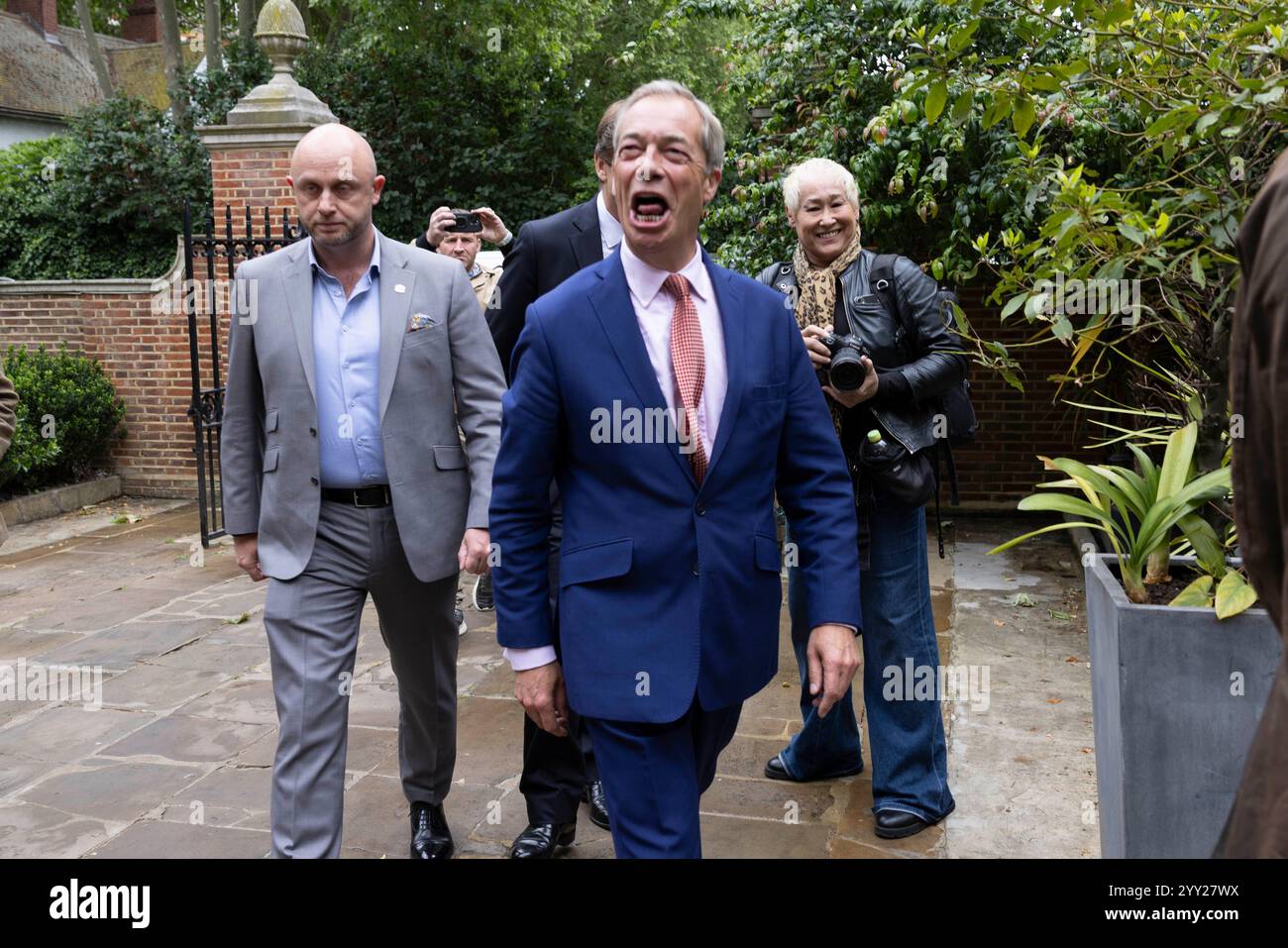 Nigel Farage und Richard Tice bei einer Reform UK-Veranstaltung heute Nachmittag. (C) Belinda Jiao 07598931257 www.belindajiao.com jia.bilin@gmai Stockfoto