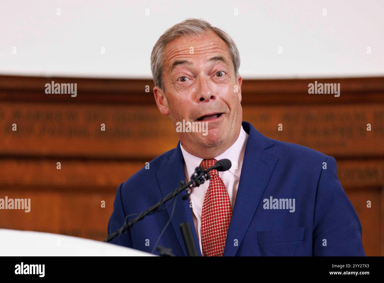 Nigel Farage und Richard Tice bei einer Reform UK-Veranstaltung heute Nachmittag. (C) Belinda Jiao 07598931257 www.belindajiao.com jia.bilin@gmai Stockfoto