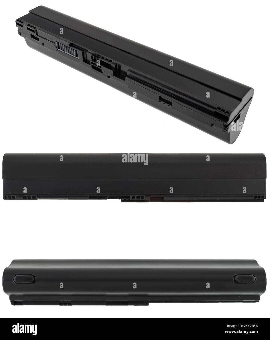 Laptop-Akku, isoliert auf weißem Hintergrund. Stockfoto