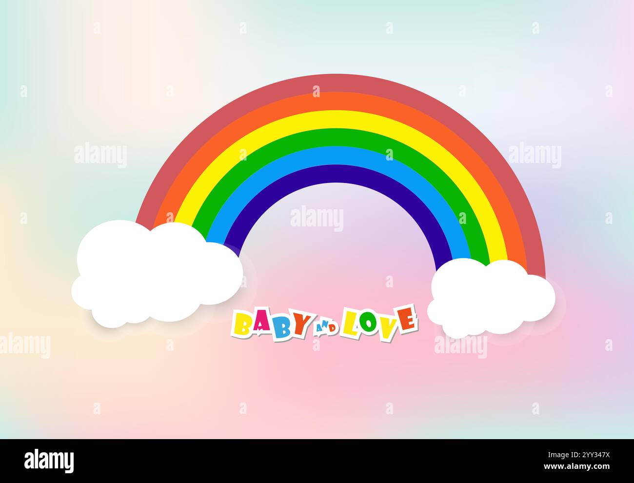 Regenbogenmuster Design, abstrakter Regenbogenbuchstabe für Kinder, Liebe, Familie und Schule Konzept Vektor Illustration Design Stock Vektor