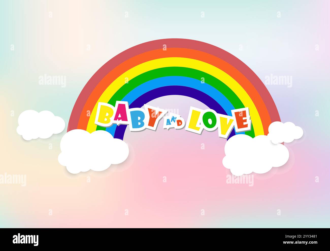 Regenbogenmuster Design, abstrakter Regenbogenbuchstabe für Kinder, Liebe, Familie und Schule Konzept Vektor Illustration Design Stock Vektor