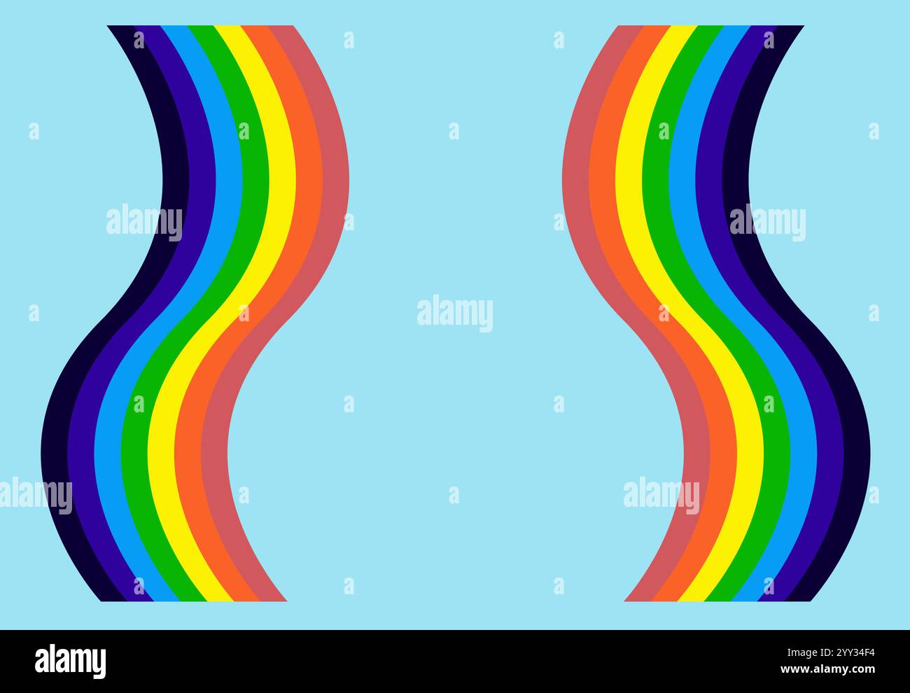 Regenbogen auf hellblauem Hintergrund mit Platz für Text für Feier der Kinderkonzepte Design Vektor Stock Vektor