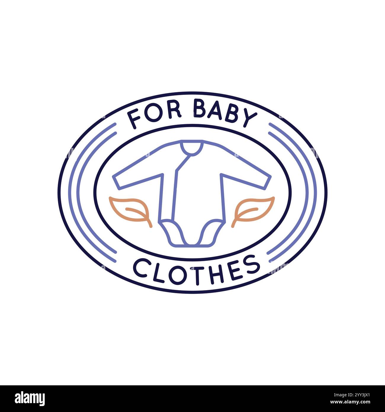 Einfaches Logo mit Symbol für Babykleidung Stock Vektor