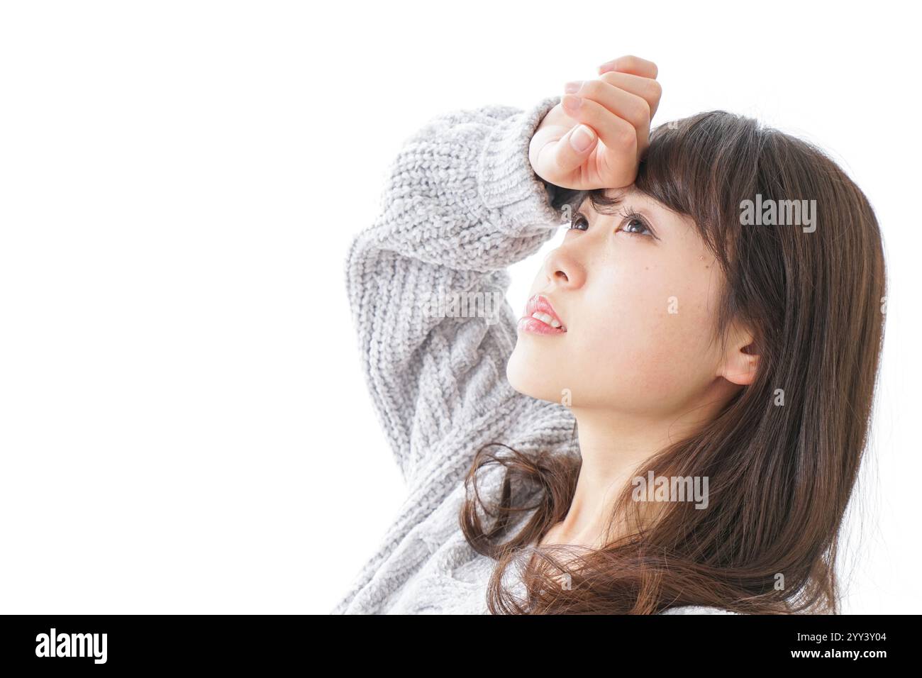 Frau mit Fieber Stockfoto