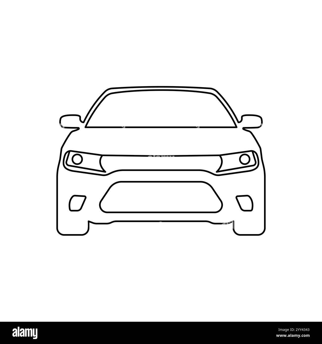 Symbol für die vordere Linie des Fahrzeugs. Einfaches Symbol für Umrissstil. Auto, Ansicht, Sport, Rennen, Transportkonzept. Vektorillustration isoliert auf weißem Hintergrund Stock Vektor