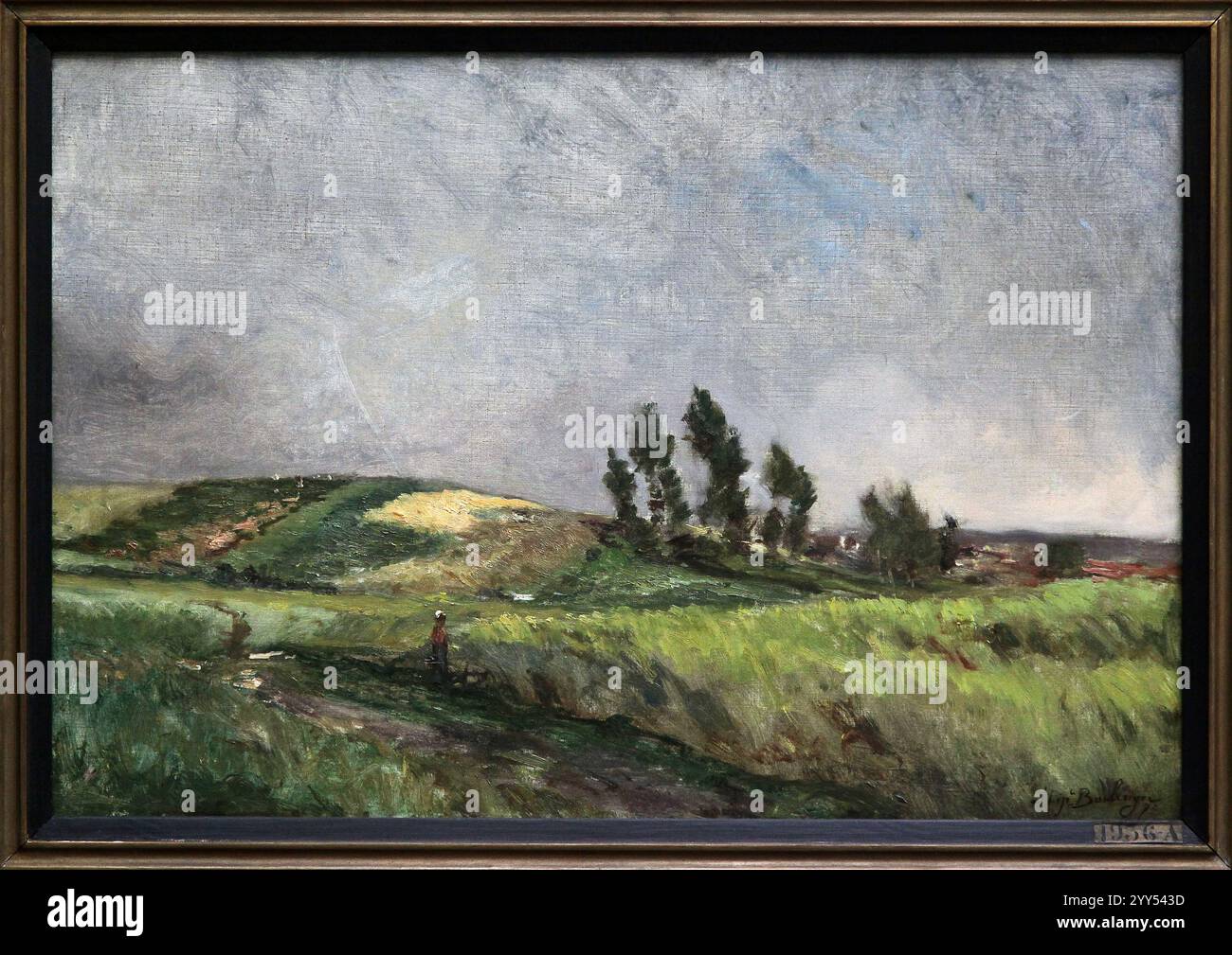 Hamlet in den Dünen (1870) von Hippolyte Boulenger (1837–1874). Belgischer Landschaftsmaler beeinflusst von der französischen Schule Barbizon, „The Belgian Corot“ Stockfoto