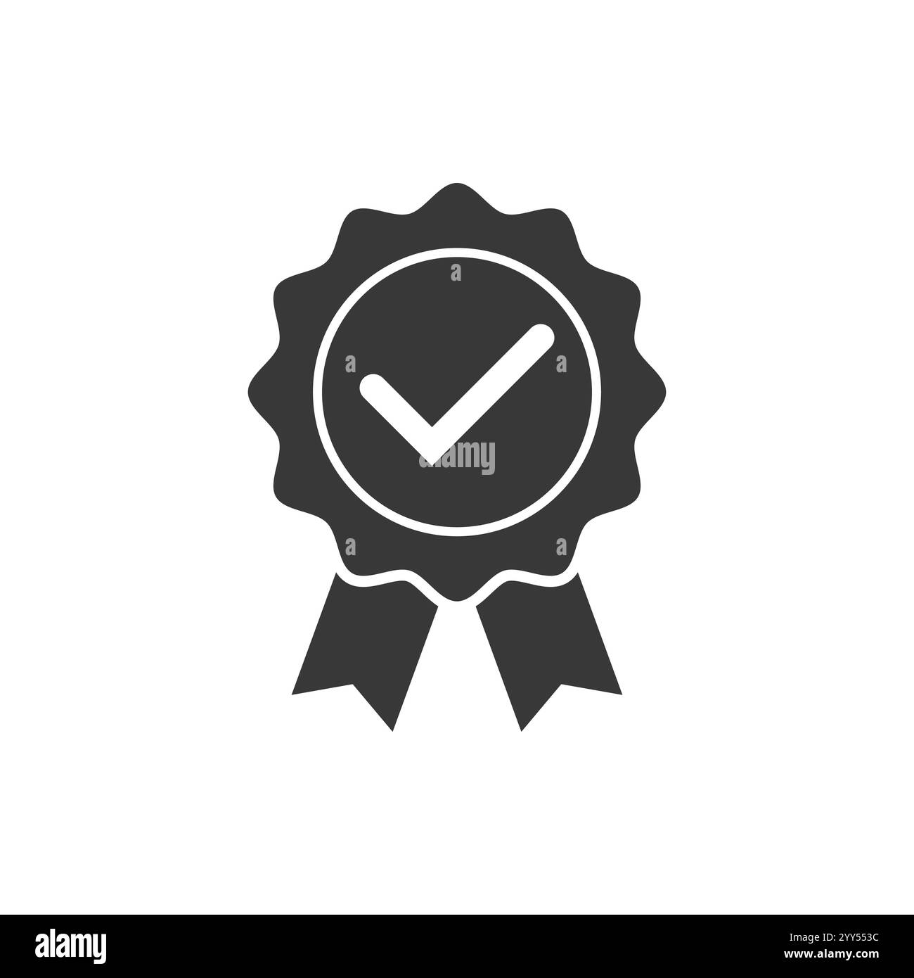 Zertifikatsymbol. Premium-Qualität. Leistungsabzeichen. Profilüberprüfung. Häkchen-Symbol. Vektor-Häkchen. Gütezeichen. Qualitätssiegel. Genehmigungen Stock Vektor