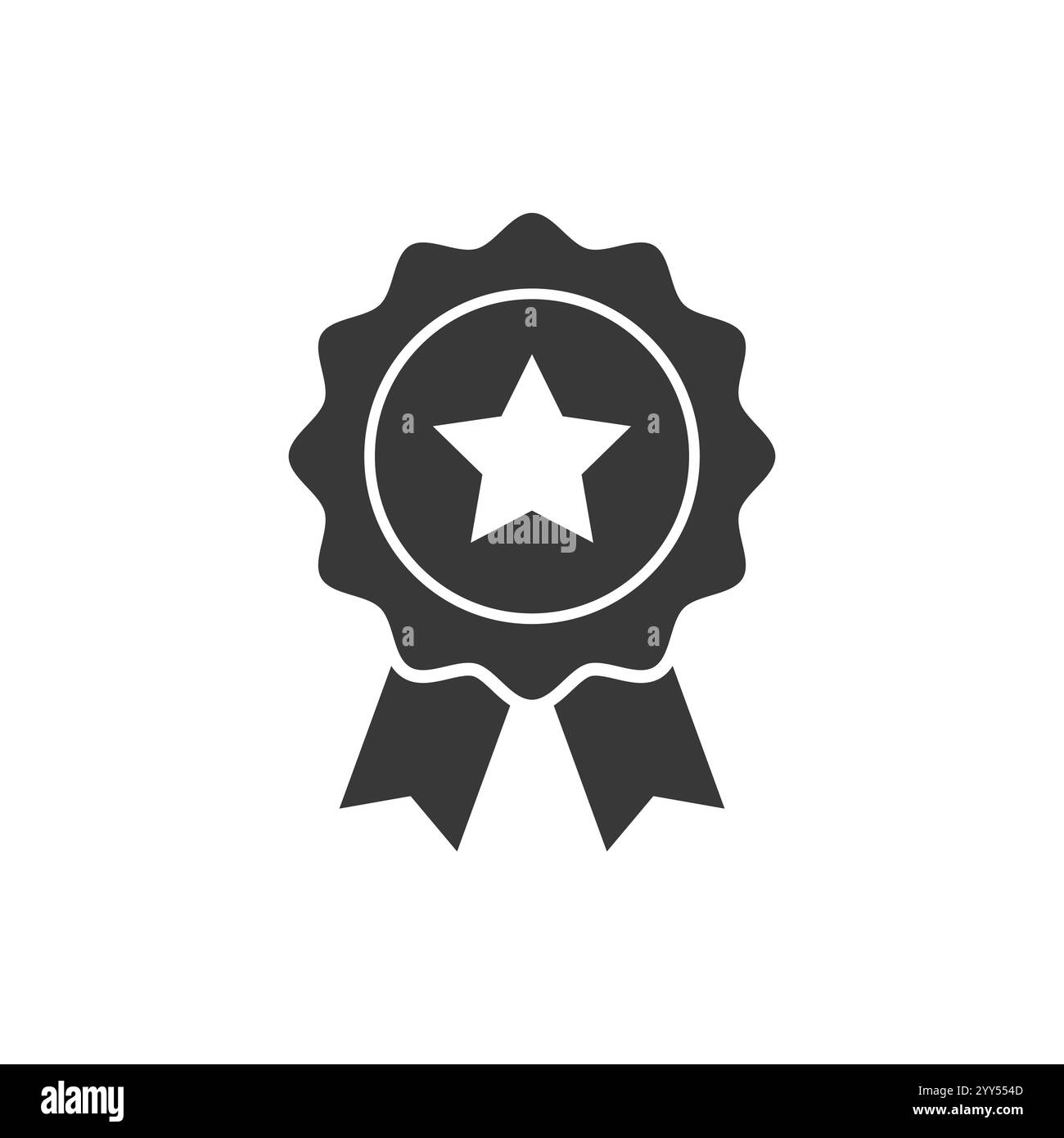 Leistungsabzeichen. Zertifikatsymbol. Premium-Qualität. Profilüberprüfung. Leistung oder Zuwendung. Goldsiegel. Goldmedaille. Medaille mit einem Stern. Stern Stock Vektor