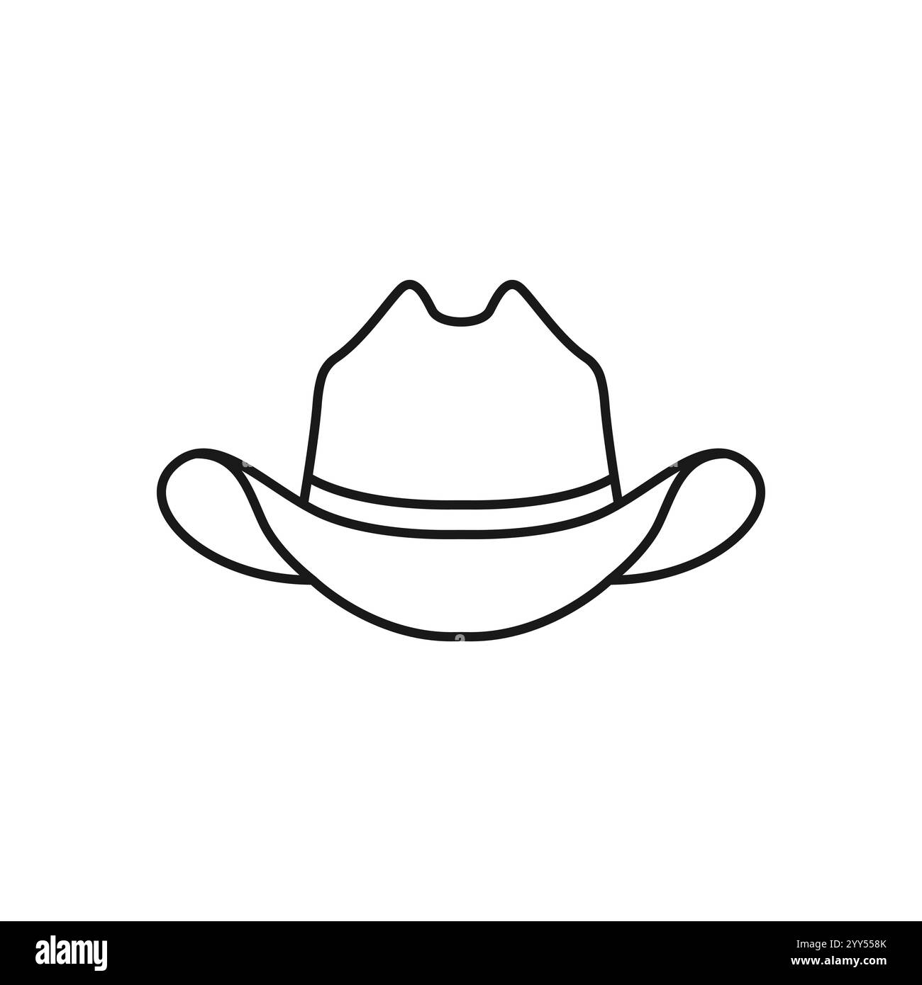 Cowboyhut-Symbol. Strichsymbol einfache Hut-Illustration. Stock Vektor