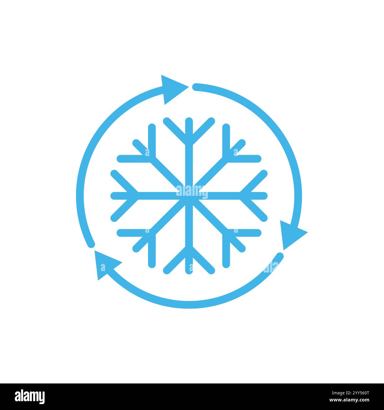 Schneeflocken-Symbol. Schneesymbol auf weißem Hintergrund. Symbol des Winters, gefroren Stock Vektor