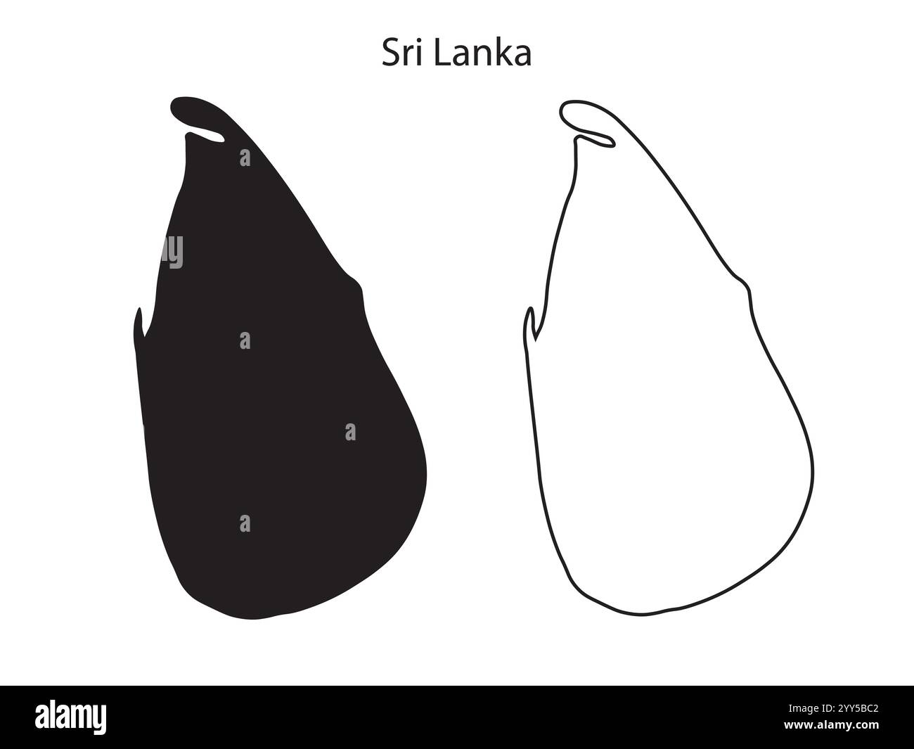 Sri Lanka Karte Vektor Illustration, Scribble Skizze Republik Sri Lanka Karte, Sri Lanka Karte Silhouette Stock Vektor