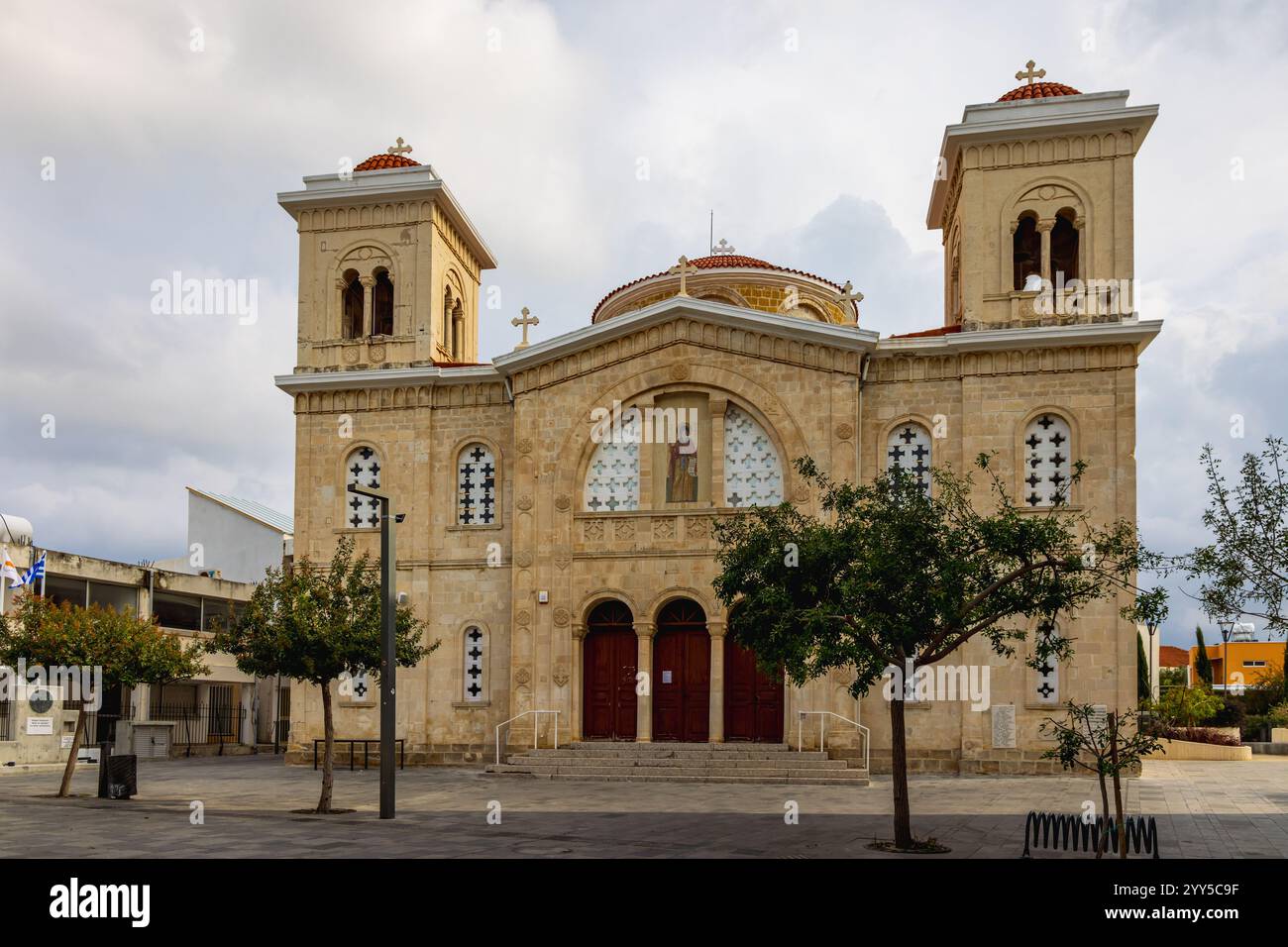 Außenansicht der Kirche Agios Kendeas in Paphos Altstadt, Zypern Stockfoto