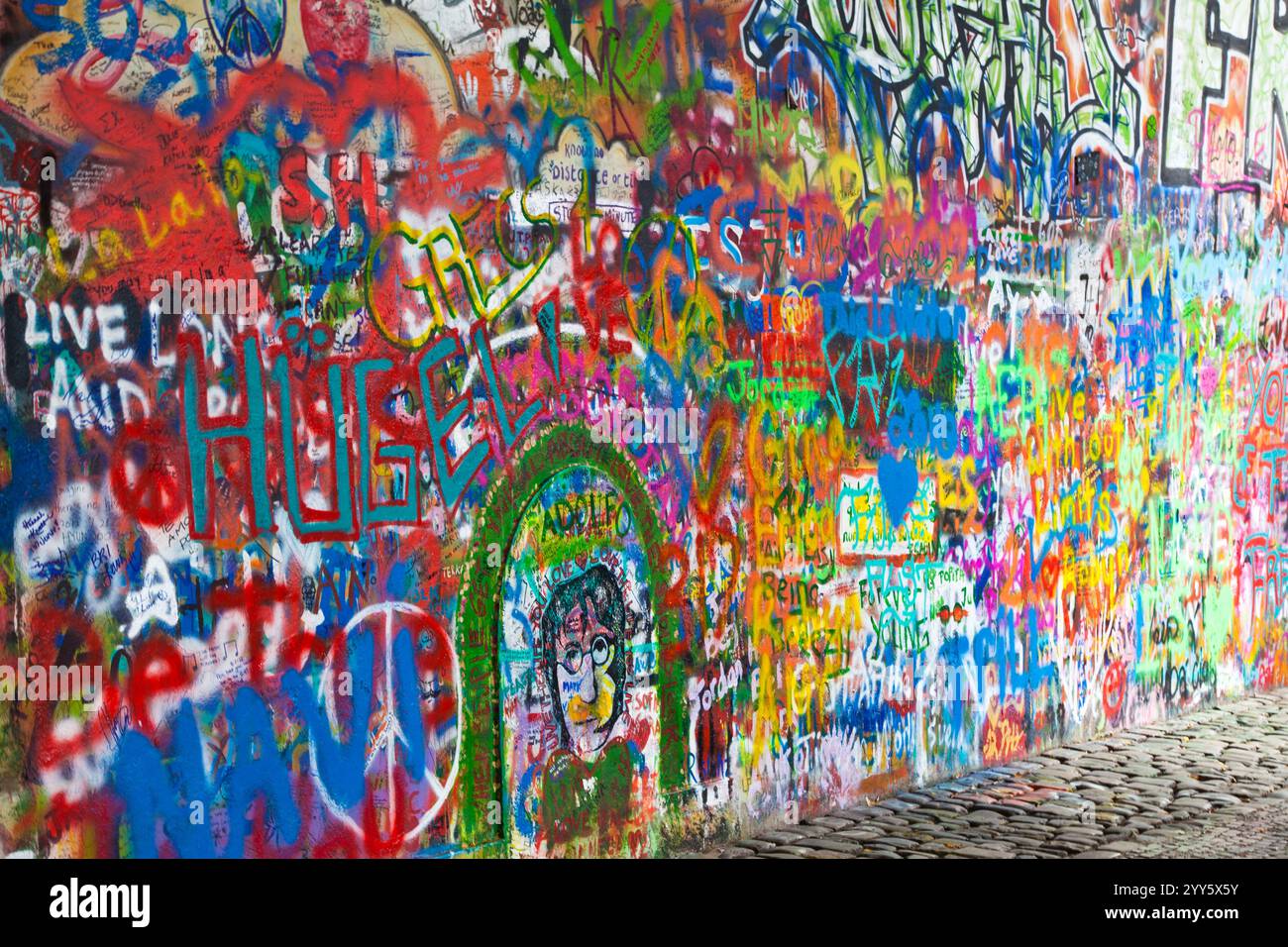 Die John-Lennon-Mauer in Prag, Praha, Tschechische Republik, Česká Republika, Europa Stockfoto