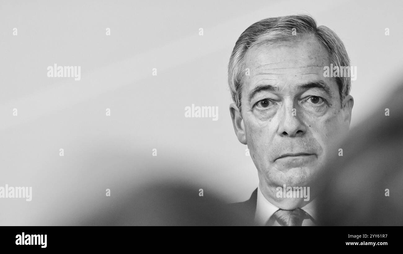 Nigel Farage. Der Gründer der Reform UK Party und Parlamentsabgeordneter Clacton, UK Stockfoto