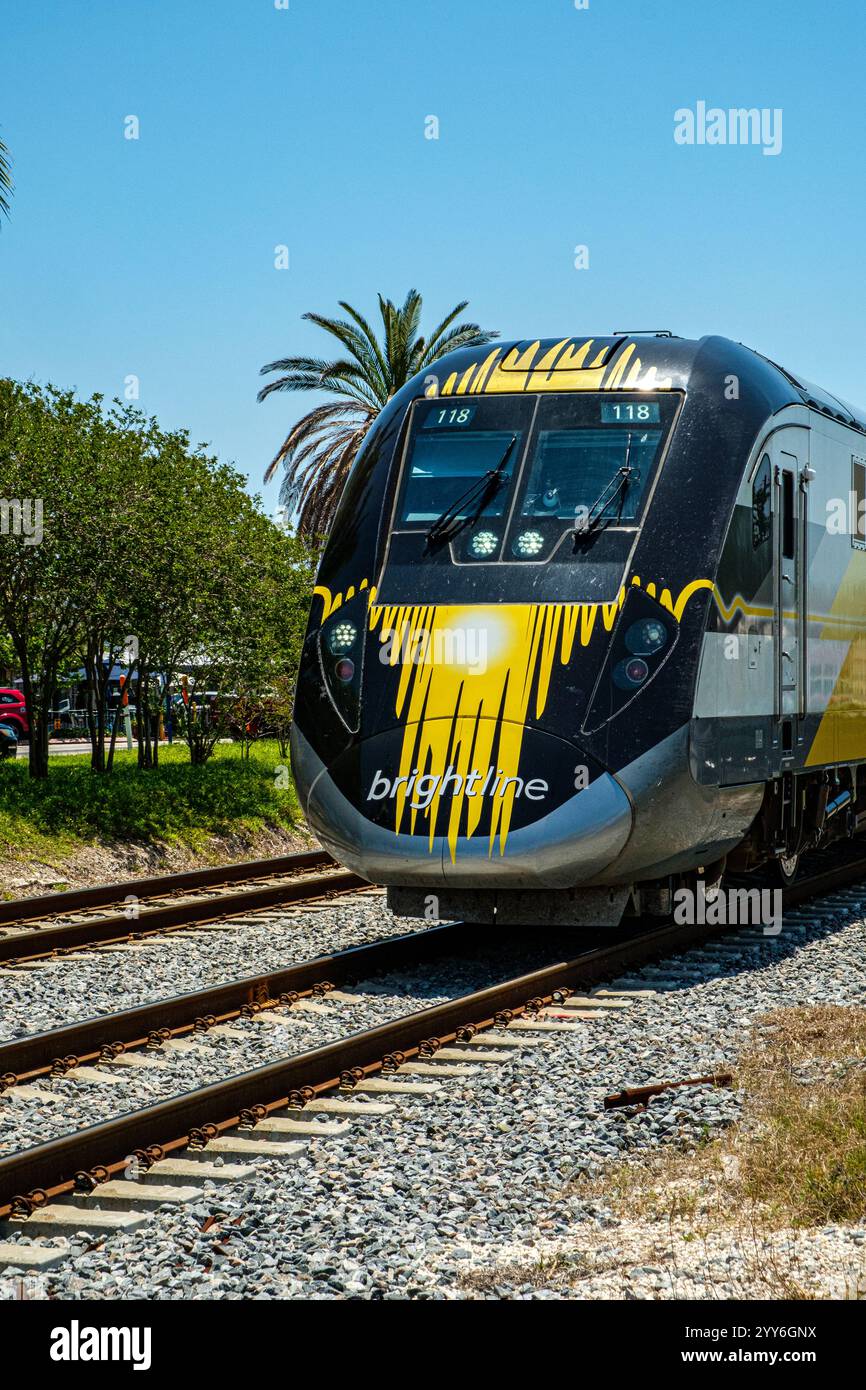 Brightline Siemens Charger SCB-40 Lokomotive, Stuart, Florida Stockfoto