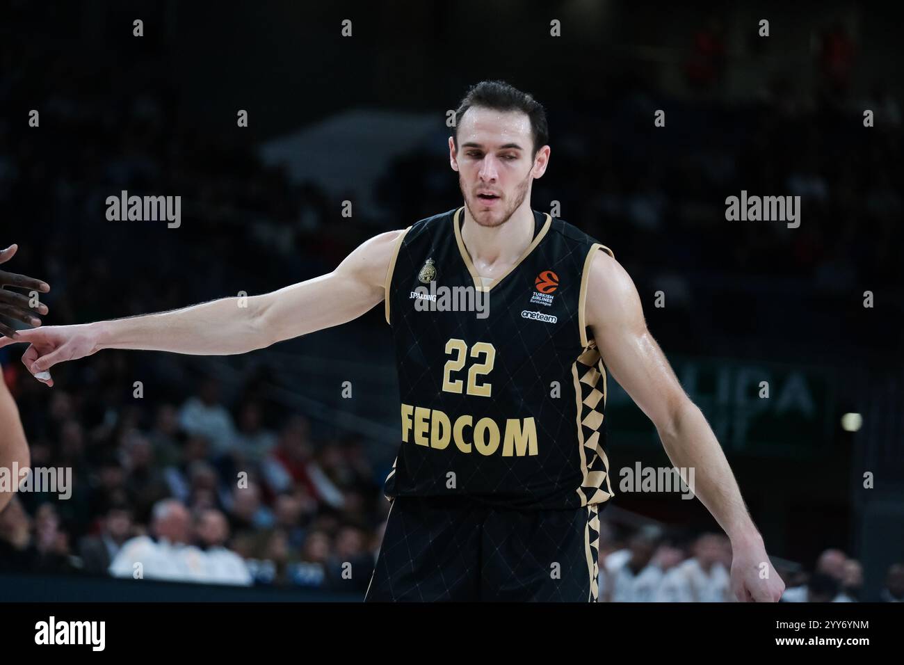 Terry Tarpey während des Turkish Airlines EuroLeague Spiels zwischen Real Madrid und AS Monaco am 19. Dezember 2024 im Wizink Center in Madrid Spanien Stockfoto