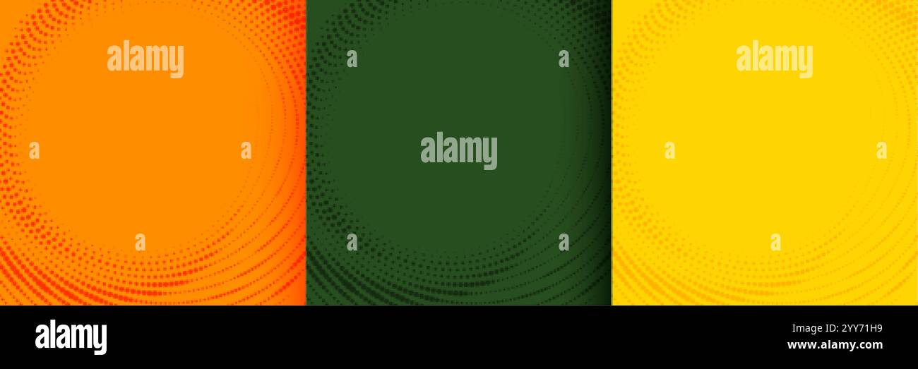 Warme Farben Halbtonhintergrund in orange-grünen und gelben Farbtönen Stock Vektor