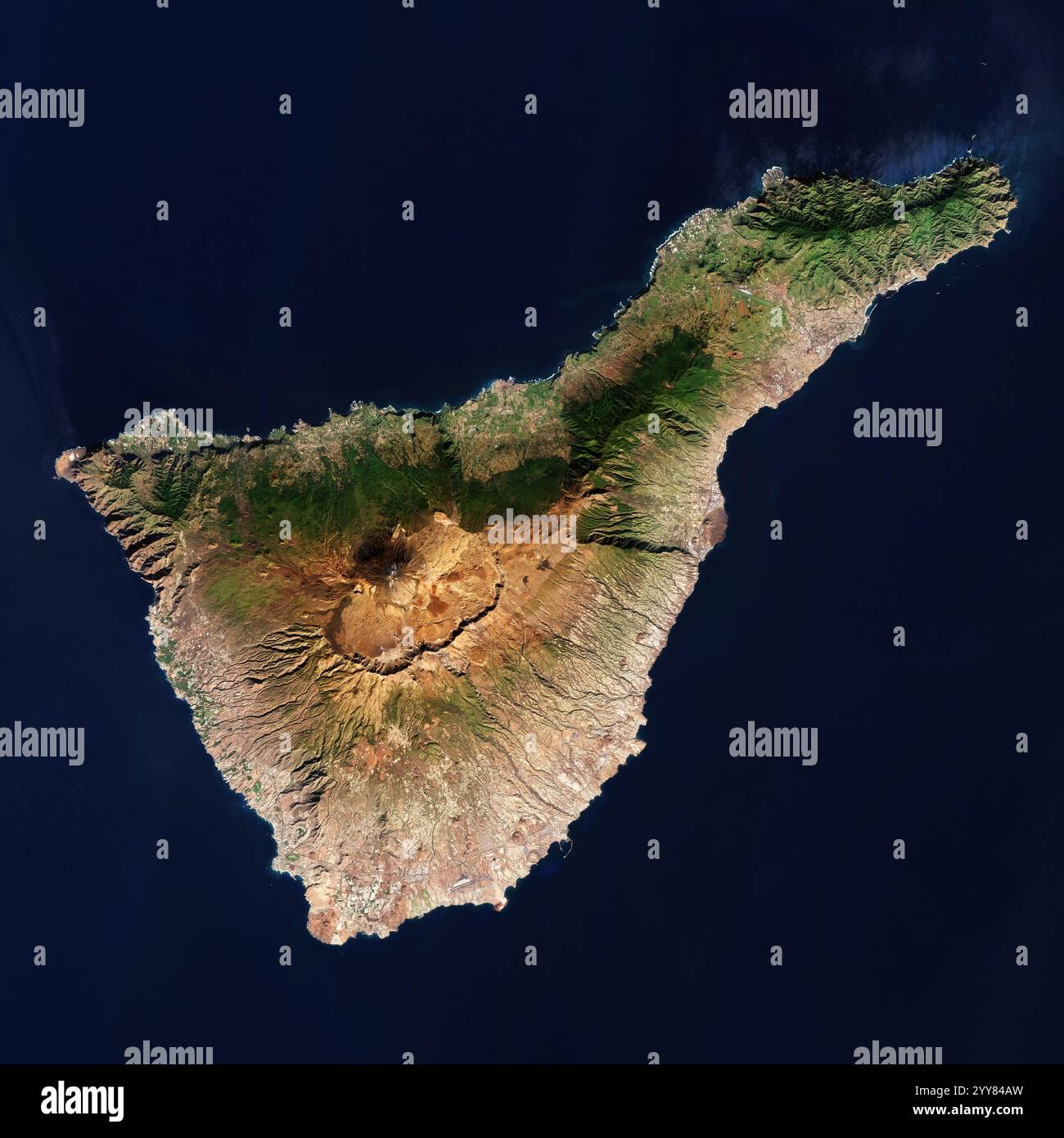 Teneriffa, Kanarische Inseln, aus dem Weltraum. Stockfoto