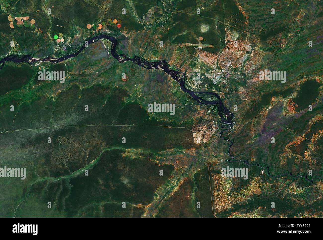 Victoria Falls from the Space. Stockfoto