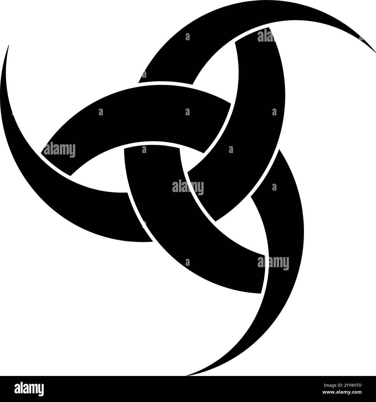 Variante von drei Halbmonden, auch bekannt als Odin-Hörner-Symbol Stock Vektor