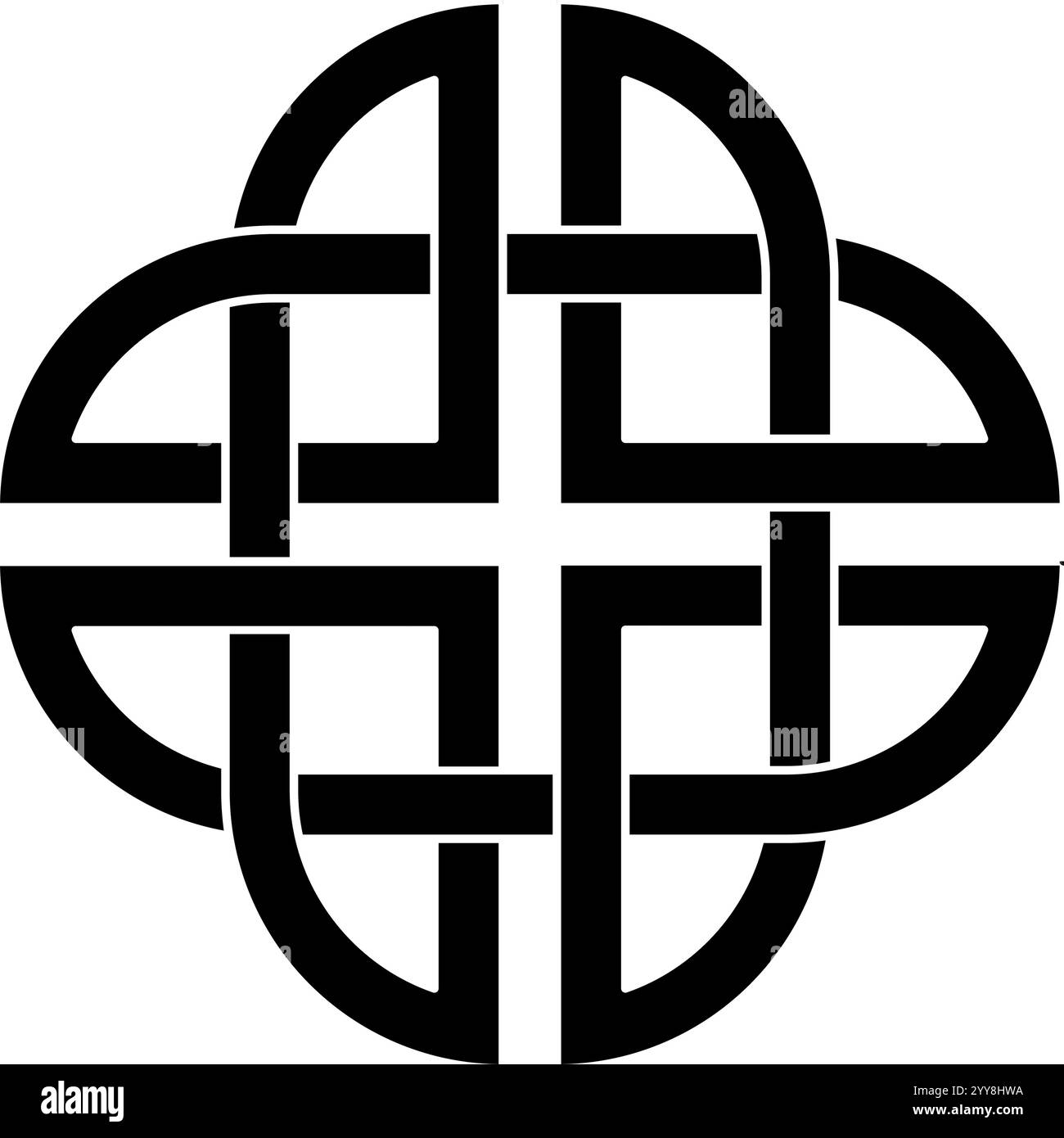 Der Dara-Knoten ist ein keltisches Symbol, das innere Stärke, Widerstandskraft und Weisheit repräsentiert. Stock Vektor